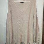 American Eagle Outfitters Cream Sweater With Lace Up Detail Down Sleeves Size Lg Photo 0