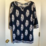 XI niancengjian Black, Tan & White Floral Midi Shift Tunic Dress #P Black Size M Photo 2