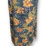 Requirements Vintage 90s Sleeveless Mixed Animal Print Maxi Dress Green Yellow Brown Large Photo 5