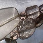 SILVER PLATED BRIOLETTE CUT LUCITE STATEMENT CHUNKY NECKLACE 22" Photo 5