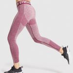 Gymshark Flex Leggings Claret Marl/Pink Photo 2