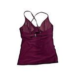 Athleta  Tankini Swim Top Size 34B 34C Purple Strappy Crossback Underwire Photo 3