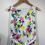 Talbots RSVP Dress Women 2P Lively Lemon Floral Fit & Flare Midi Tank Preppy White Size 2 Photo 2