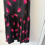 Ali & Jay  Ariel Dress Midi Novelty Print Lips Sexy Black Pink XS Ruched Dot Photo 7