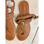 Tommy Hilfiger  Sandals Size‎ 9.5M Brown Faux Leather Thong Buckle Detail Photo 2