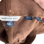 American Eagle  Size S High Rise Brown Flared Pants Faux Suede Pull On Western Photo 3