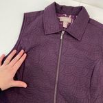Chico's Chico’s‎ women’s deep purple quilted full zip fashion winter vest medium Photo 6
