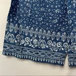 Free People NEW Blue & White Dot & Floral Printed Wide Leg High Rise Jean Pants Photo 5
