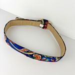 Women's Floral Satin Embroidered Belt Gold Oval Buckle Boho Vintage Style 35" Photo 6