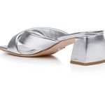 Badgley Mischka  Metallic Silver Mules Photo 2