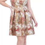 Vince Camuto Plus Size Printed Jacquard Pleated Dress Size 20W Party Photo 0