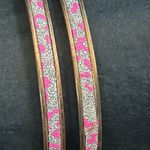 Women’s vintage dainty set of 2 gold tone‎ sparky cheetah print bangle bracelets Photo 2