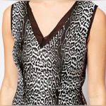 Reiss Stella Leopard Print Silk Black Gray White V-Neck Split Back Size 4 Photo 2