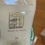 Free People  Parker Silver Chain Heels Green Lime Metallic Sz 39 Photo 10