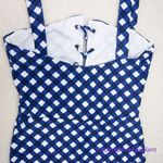 ONIA NEW‎  Raquel blue white gingham check raquel one piece swimsuit, size S Photo 9