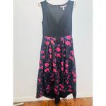 Hutch  Black Purple Floral Lace Skirt V-Neck Plunging High-Low Dress Size 4 Photo 3