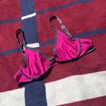 Satinlike pink bra with purple trim and bow lace detailing No size tag Size M Photo 0