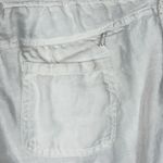 Athleta  SZ 2 Linen Creston Shorts Pull-On Pocket Lightweight Elastic Waist White Photo 2
