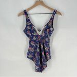 Boden Slimming One Piece‎ Blue Multicolor Floral Print Swimsuit Size 4 Photo 5