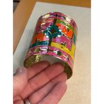 Colorful Geometric Wide Cuff Bracelet With Gold Photo 5