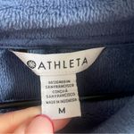 Athleta Cozy Karma Twist Neck Pullover Sweatshirt Plush Lining Blue Size Medium Photo 3