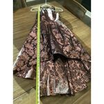 Sachin + Babi SACHI & BABI NOIR METALLIC ROSE GOLD HI-LO Cut Out sleeveless midi floral GOWN 0 Photo 5