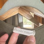 Honey Punch  Olive Green V Neck Bodysuit Top Size Small Photo 2