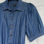 Ann Taylor  jean shirt dress  , belt optional
Puffy sleeves Photo 1