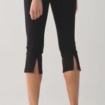 Lululemon Black Gather & Crow Crop Leggings Sz 6 Luon Split Hem Photo 0
