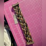 Nadri Matte Brass Cuban Elegant Multicolor metal Braided Bracelet 7” New in 🎁 Silver Photo 7