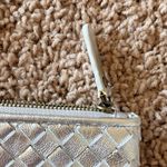 COCHNI Italy Silver Braided Leather Coin Pouch Small Zip Pouch Wristlet Dust Bag Photo 7