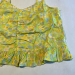 Abound ‎ Womens Yellow Crop Top Size Small Floral Sweetheart Neck Ruffle Hem Photo 3