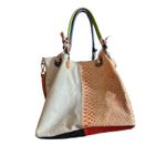 Borse in Pelle CUTE Multicolor Snakeskin Leather Satchel Crossbody Bag Italy Orange Photo 5