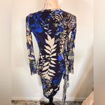 FUZZI Tulle Mesh Floral Bodycon Faux Wrap Dress Size S Photo 1