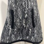 COOGI Black White Knit Hoodie Sweater Tunic Dress Sleeveless Pocket Medium Boho Photo 4