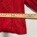 Karin Stevens VTG Petites Red Beaded Embroidered Jacket Blazer 8P 10P Holiday Photo 4