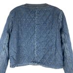 Ann Taylor  Quilted Denim Jacket Gold Button Mid Indigo Wash Size S Photo 10
