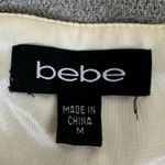 Bebe Sequin Ivory Plunging Neckline Dress Size M Photo 9