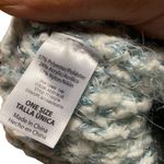 Time & Tru Blue White Metallic Pom-Pom Beanie Snow Winter Hat Cap Women's Photo 2