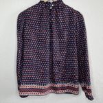 Trovata Bird Of Paradis Blue & Pink Floral Print Long Sleeve Silk Blouse Size M Size M Photo 7