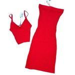 Solid & Striped  - Rib Knit Yvette Maxi Skirt & Fleur Camisole in Fiery Red Photo 0
