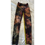 Women's FLEO Leggings S Black Orange Tie Photo 5