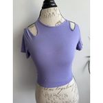 Lululemon Shoulder Cut-Out Yoga T-Shirt Size 6 Dark Lavendar Photo 2