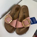 Birkenstock New  Madrid Big Buckle Nubuck Leather Sandals in Soft Pink Photo 1