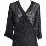 L'Agence  Black Wrap Sheer Blouse Size Small‎ Photo 0