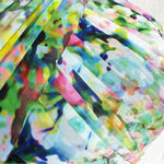 Shoshanna Pleated Bodice Monet Watercolor Print Blouse Top Multicolor Size 0 Photo 2