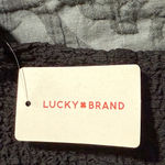 Lucky Brand  jet black short sleeve textured top rounded square neck medium NWT Photo 6