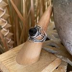 Russian Shungite Solid Sterling Silver Israeli Style Ring Size 7 Photo 4