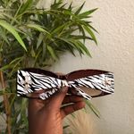 Y2K Gothic Whimsygoth Baddie Cyber Vixen Trendy Streetwear Brown cross sunglasses rhinestone silver bedazzled studs Grunge Gorpcore Zebra Striped Oversize Round White Black Photo 6