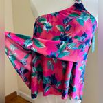 Bal Harbor NWT Pinks Blues White Floral Print Swim Top One Side Straps Sz M Pink Size M Photo 4